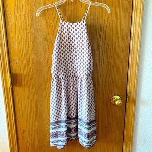 Cream, Coral & Grey dress